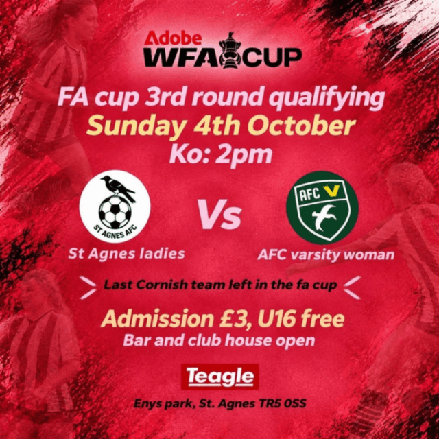 Banner image for FA cup 3rd round qualifying: St Agnes ladies vs AFC varsity woman