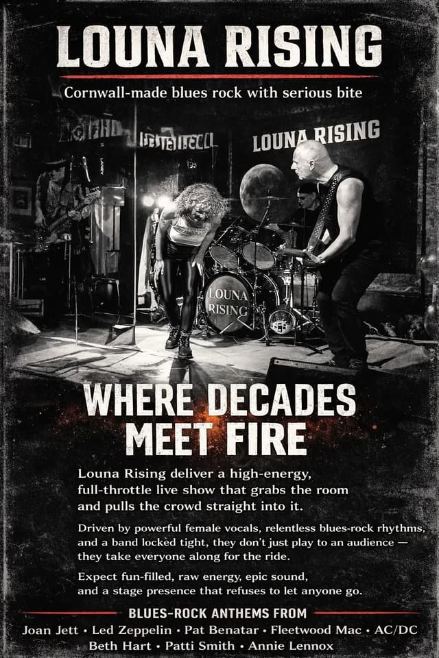 Banner image for Louna Rising Blues Rock @ The Unicorn Porthtowan
