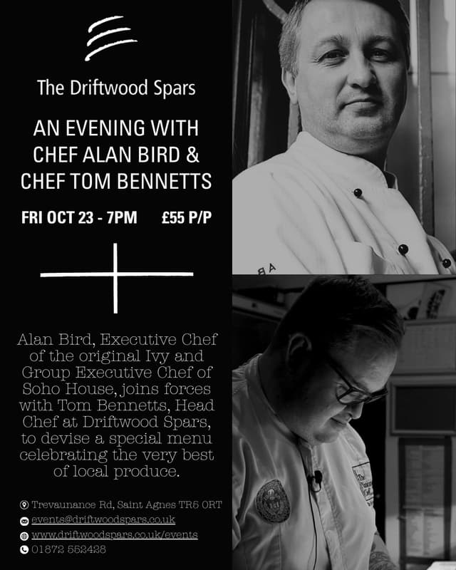 Banner image for An Evening with Chef Alan Bird & Chef Tom Bennetts