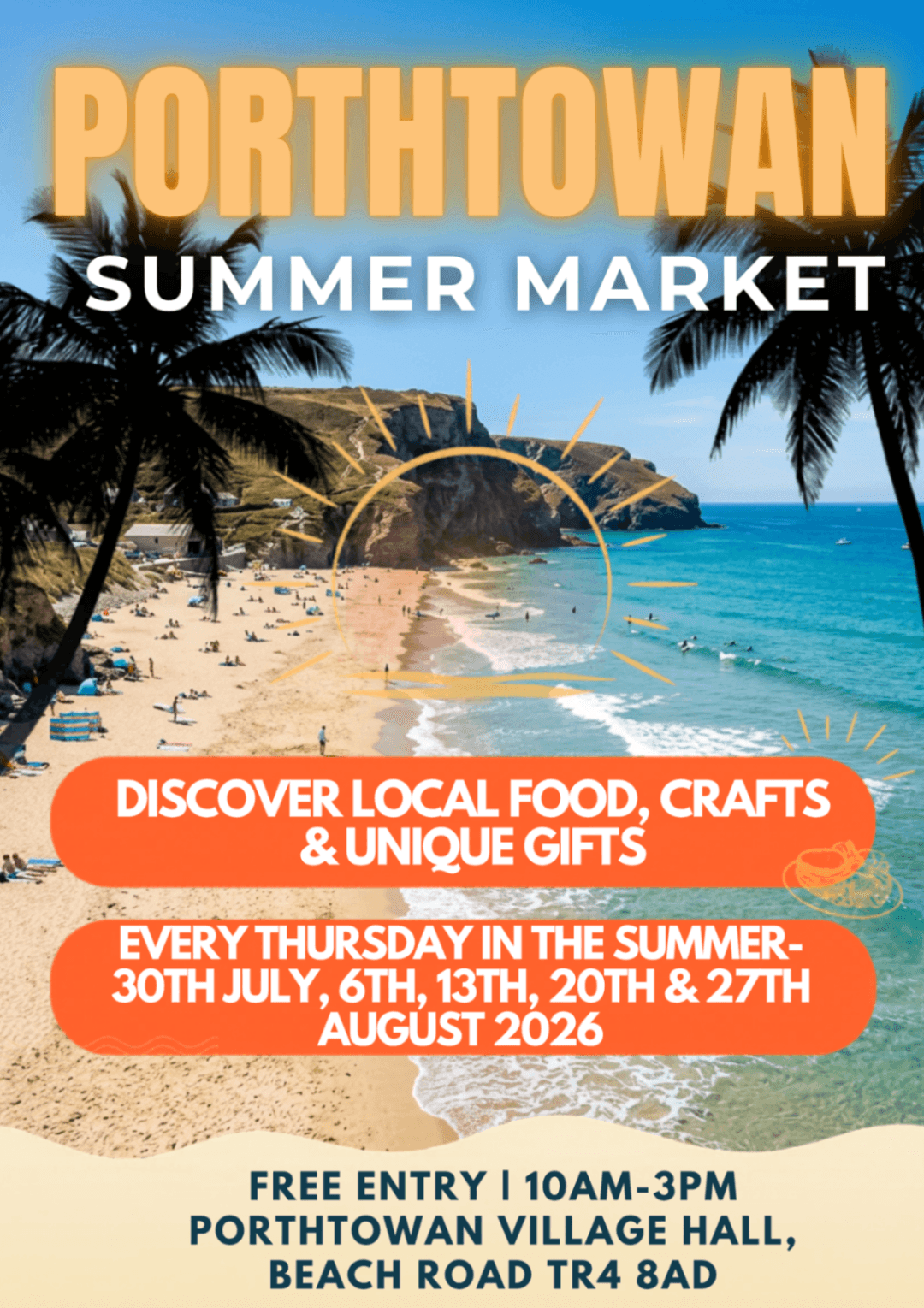 Poster for Porthtowan Summer Market