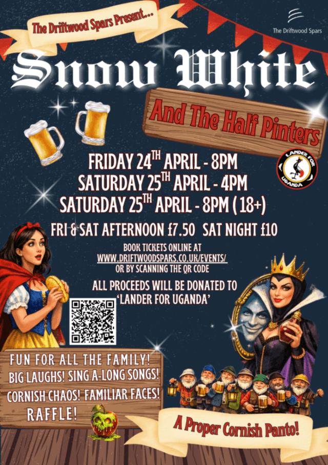 Banner image for The Driftwood Spars Presents: Snow White And The Half Pinters